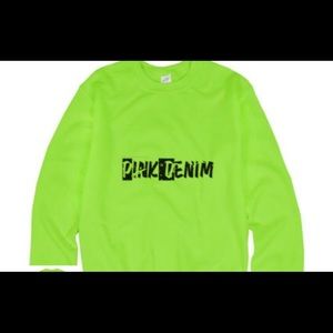 Pink denim logo sweater